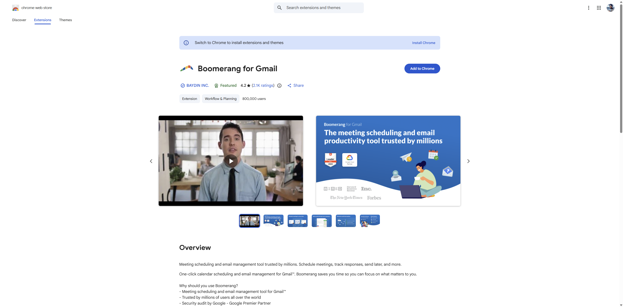 Boomerang for Gmail on Chrome Web Store