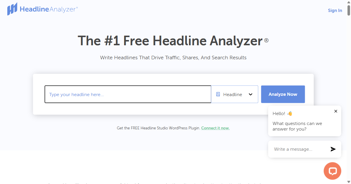 CoSchedule Headline Analyzer — word balance scoring for headlines and email subject lines