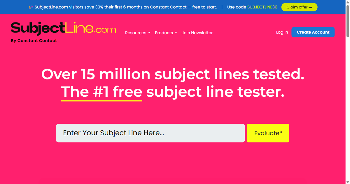 SubjectLine.com — the longest-running free subject line tester with 800+ scoring criteria