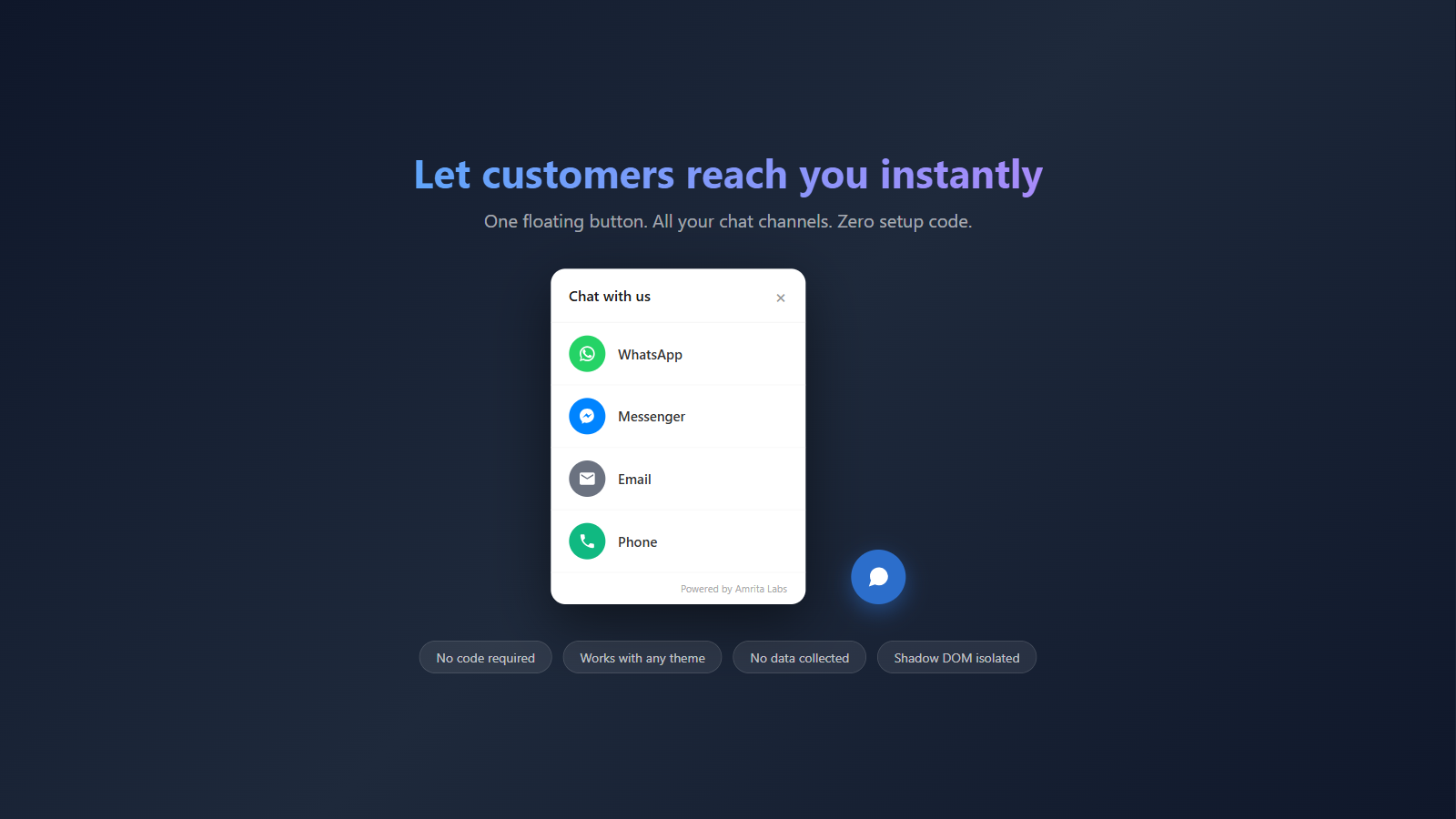 Chat Widget screenshot
