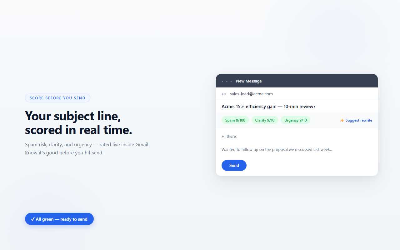 EmailSubjectScore Pro screenshot